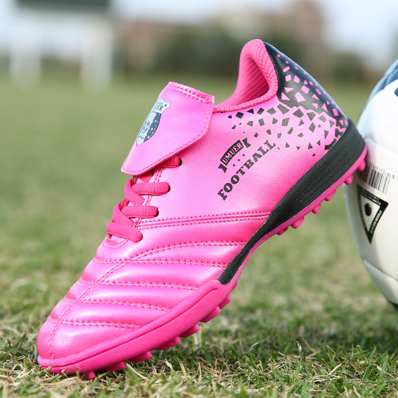 Spike soccer shoes sports artificial grass Pink